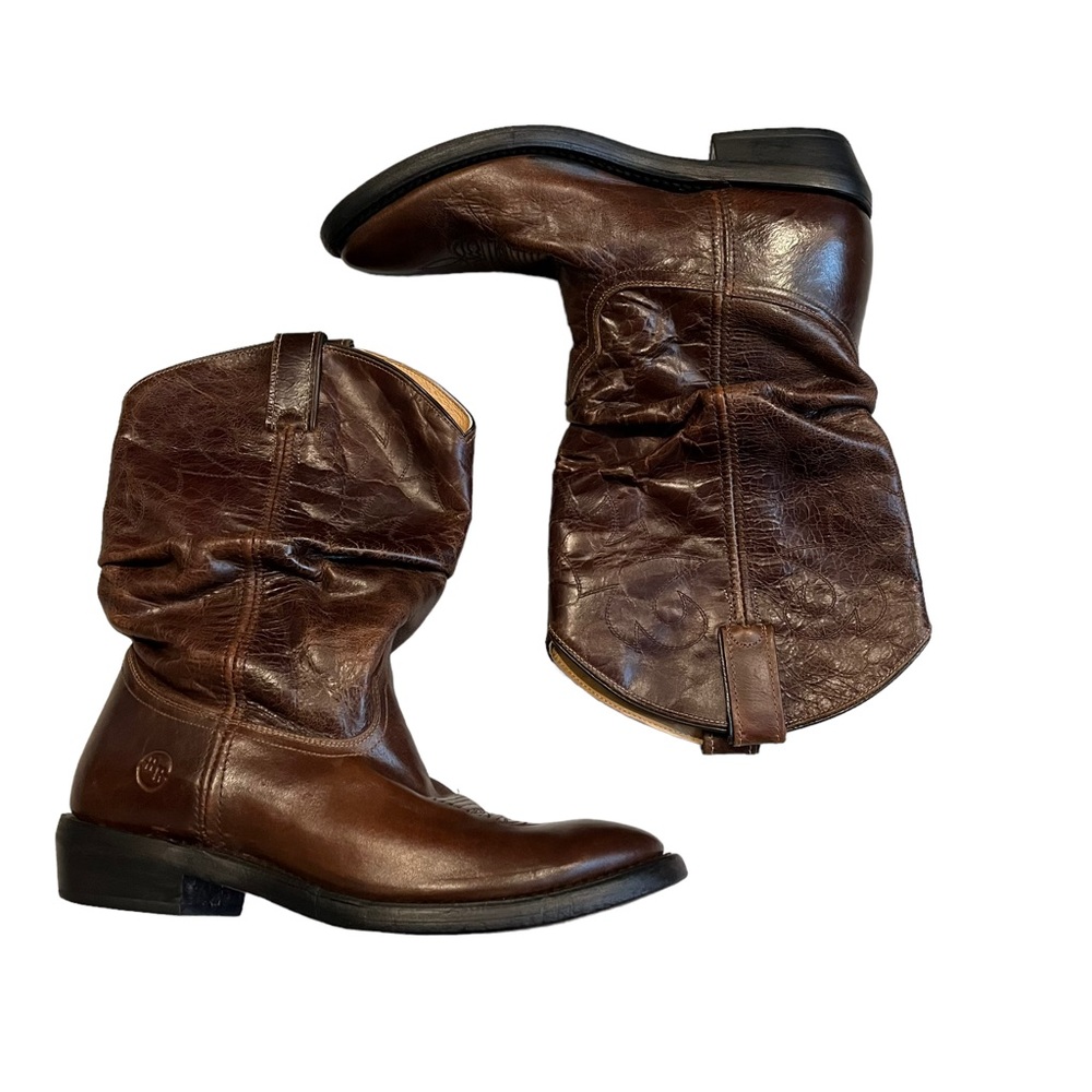 Double H Western Distressed Slouchy Boots, Sz 10 - Picture 4 of 13